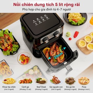 Nồi chiên không dầu FUJIHOME  A5 5LÍT - Công suất 1600W - Chính hãng - Bảo hành 24 tháng
