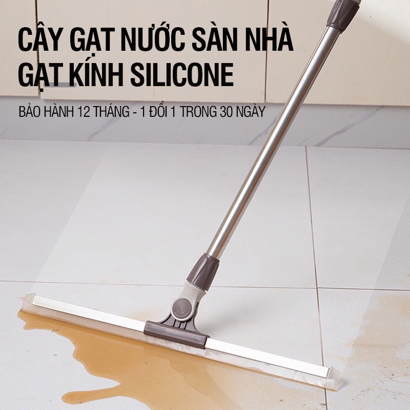 Cây gạt nước sàn nhà Kitimop-G35 có lưỡi silicon gạt nước siêu sạch, cán inox chắc chắn tùy chỉnh độ dài từ 85-135cm