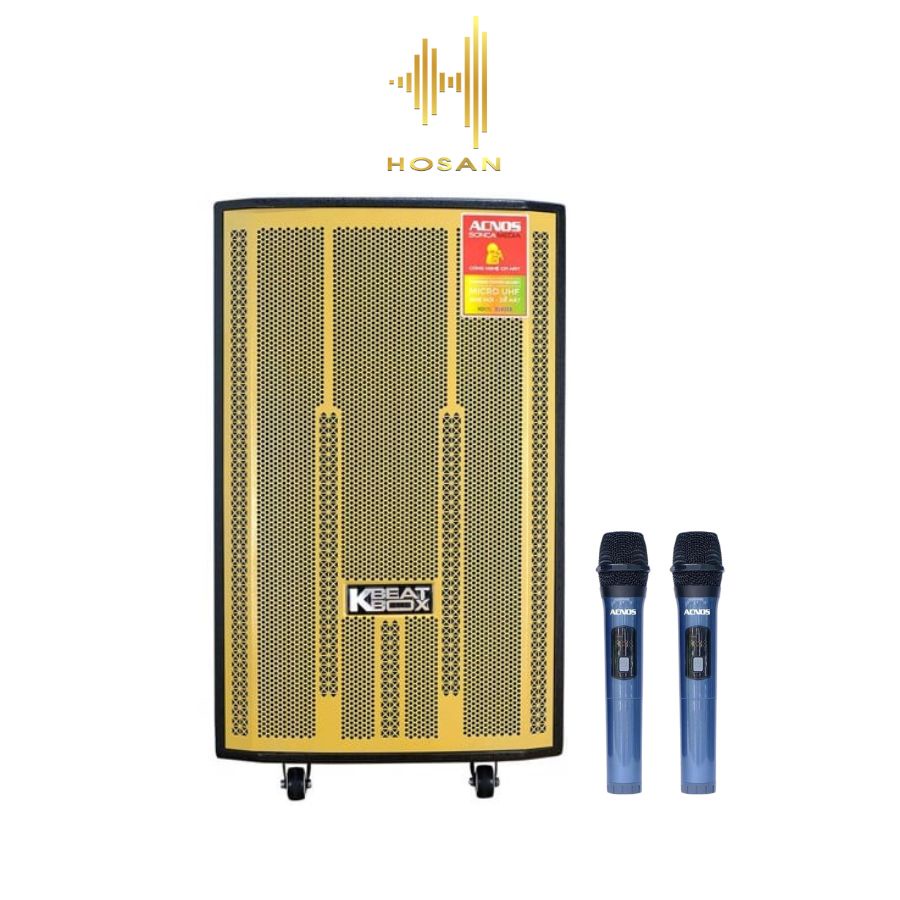 Loa kéo HOSAN acnos CB4051MAX chất liệu thùng gỗ sơn gai công suất 450W kèm micro hát karaoke chống hú cực chất