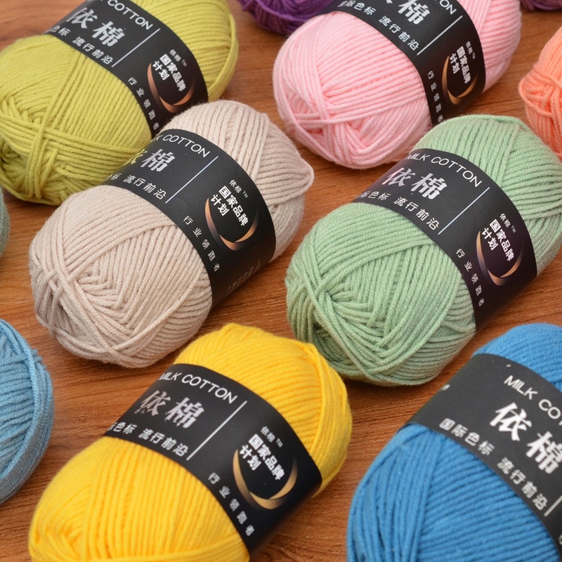 Len Milk Cotton 2mm 50g/1c full màu