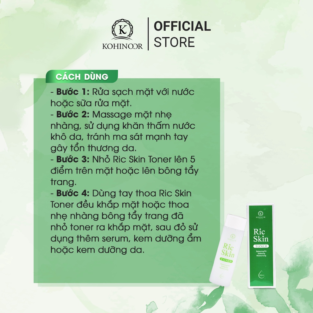 Ảnh Nước cân bằng da toner Ric Skin Kohinoor 100ml 3