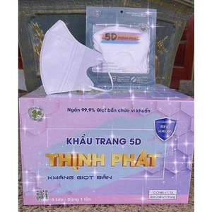 COMBO 50 Chiếc Khẩu Trang 5D Thinh Phát, Hàng Cao Cấp Vải Không Dệt 3 Lớp Lọc Bụi