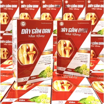 Dây gắm đan Nhật Khang (Hộp 1 lọ 30 viên). Hỗ trợ giảm acid uric m.áu hạn chế biểu hiện sưng đ.au kh.ớp do gout