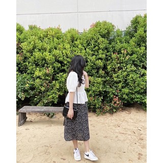 Chân váy lụa hoa dáng suông thiết kế Ma Vie