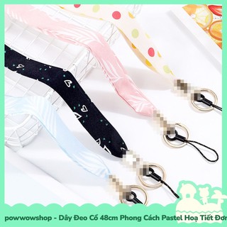 [Sẵn VN - Hỏa Tốc] Dây Đeo Vào Cổ 48cm Phong Cách Pastel Hoạt Tiết Đơn Giản Buộc Điện Thoại Hoặc Bảng Thẻ