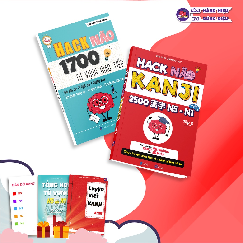 Sách Tiếng Nhật - Combo Hack Não Kanji 1,2,3 + Hack Não Từ Sách Tiếng Nhật - Combo Hack Não Kanji 1,2,3 + Hack Não Từ