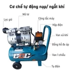 Máy nén khí không dầu mini 24 lít và 9 lít - Khí sạch,nạp khí nhanh,không gây ồn chuyên dùng bơm hơi,phun sơn,bơm hơi xe — ảnh 4