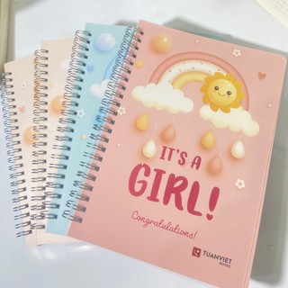 Sổ lò xo kẻ ngang 200 trang A5 TUANVIET BOOKS Bìa Nhựa Chủ đè Boy & Girl