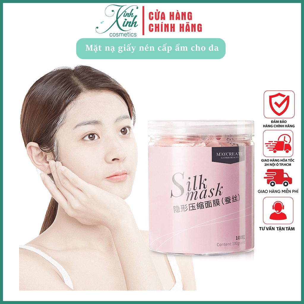 Mặt nạ giấy nén dùng để cấp ẩm cho da Silk Mask - Maycreate | Shopee ...