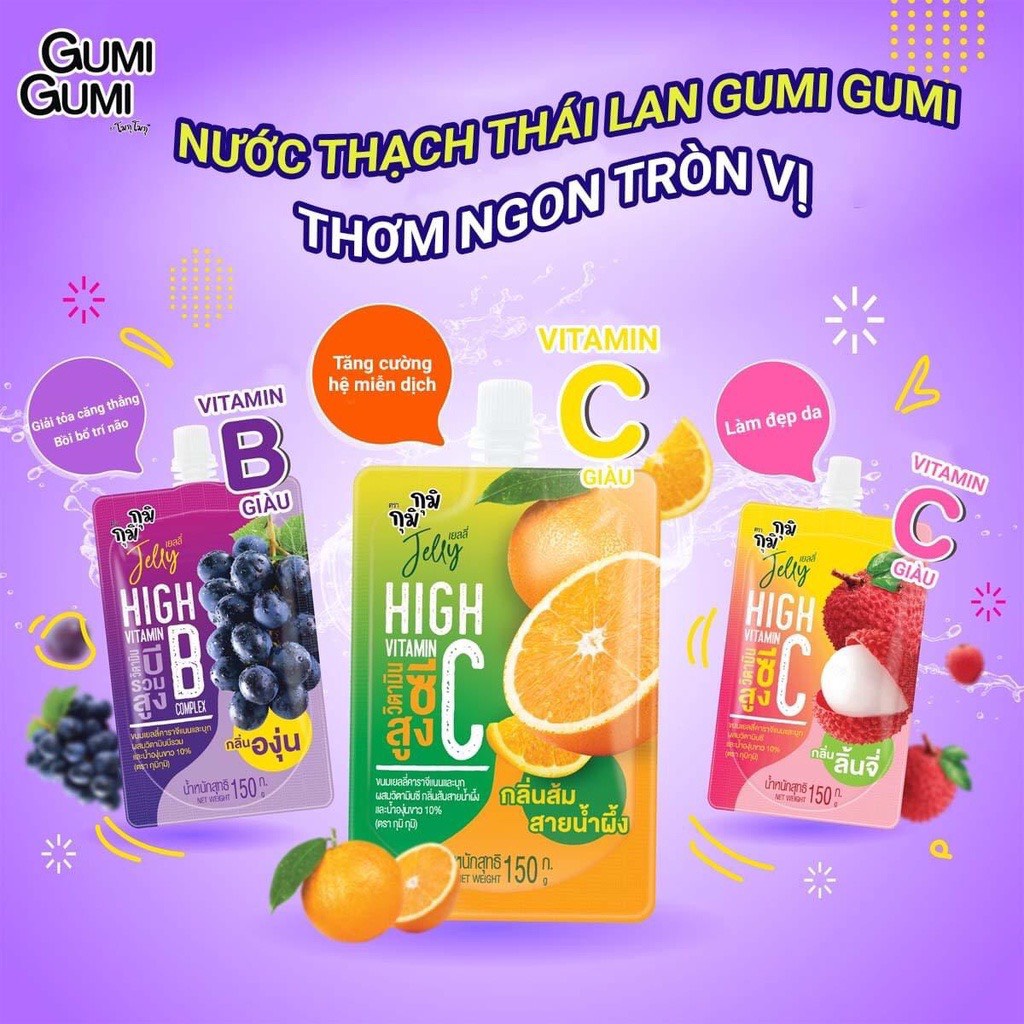 Nước Thạch Vitamin Jelly Gumi Gumi 5 Vị 135g/ gói Shopee Việt Nam