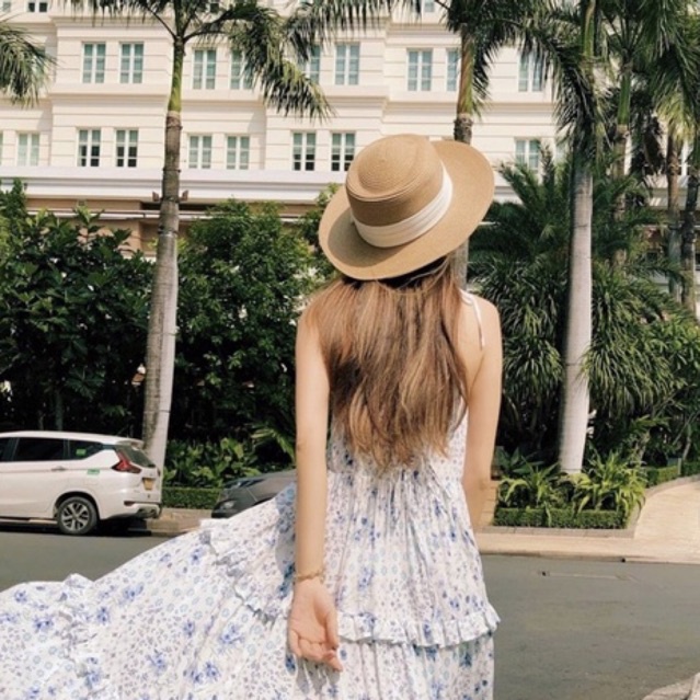 LP - Mũ cói VÀNH NHỎ GAUCHO DÂY VIỀN GẤP- nón vành đi biển che nắng
