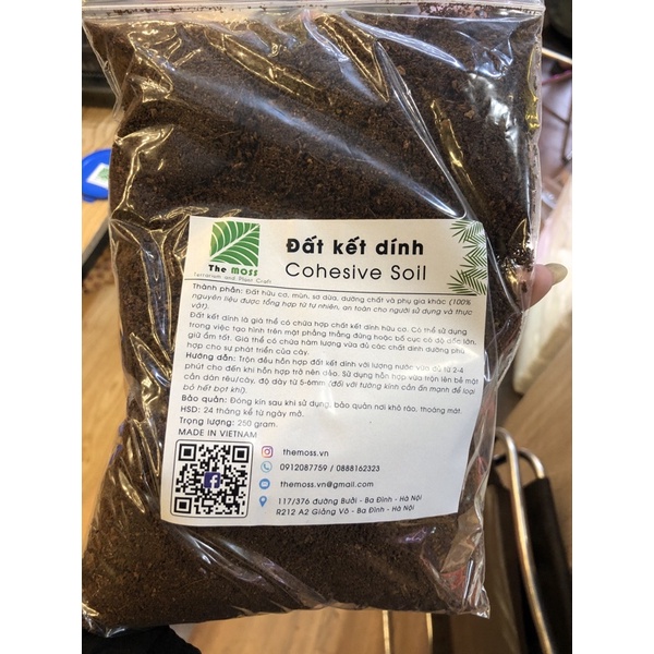 Đất kết dính làm tường rêu terarium,bán cạn,bonsai gói 250gr