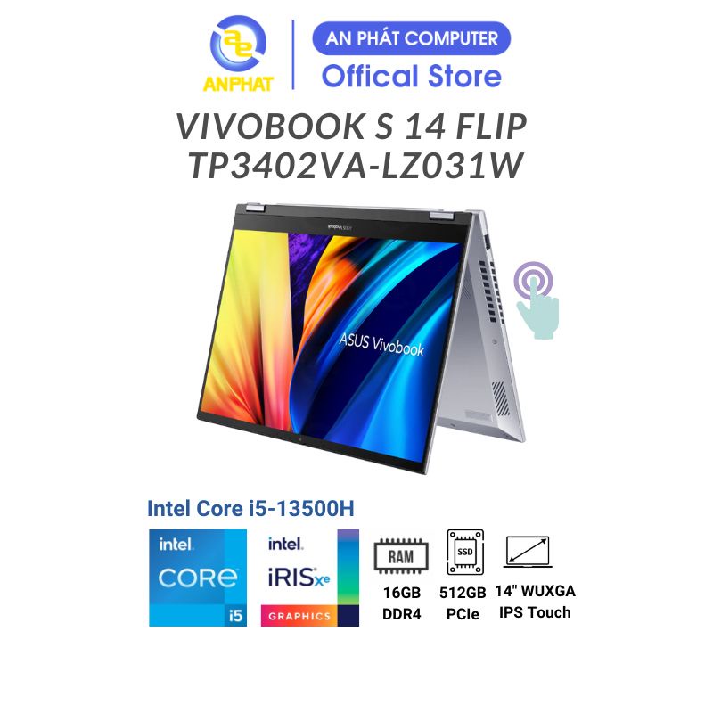 [Mã ELCL12 giảm 12% đơn 10TR] Laptop Asus Vivobook S 14 Flip TP3402VA-LZ031W (Intel Core i5-13500H & 14.0-inch WUXGA)