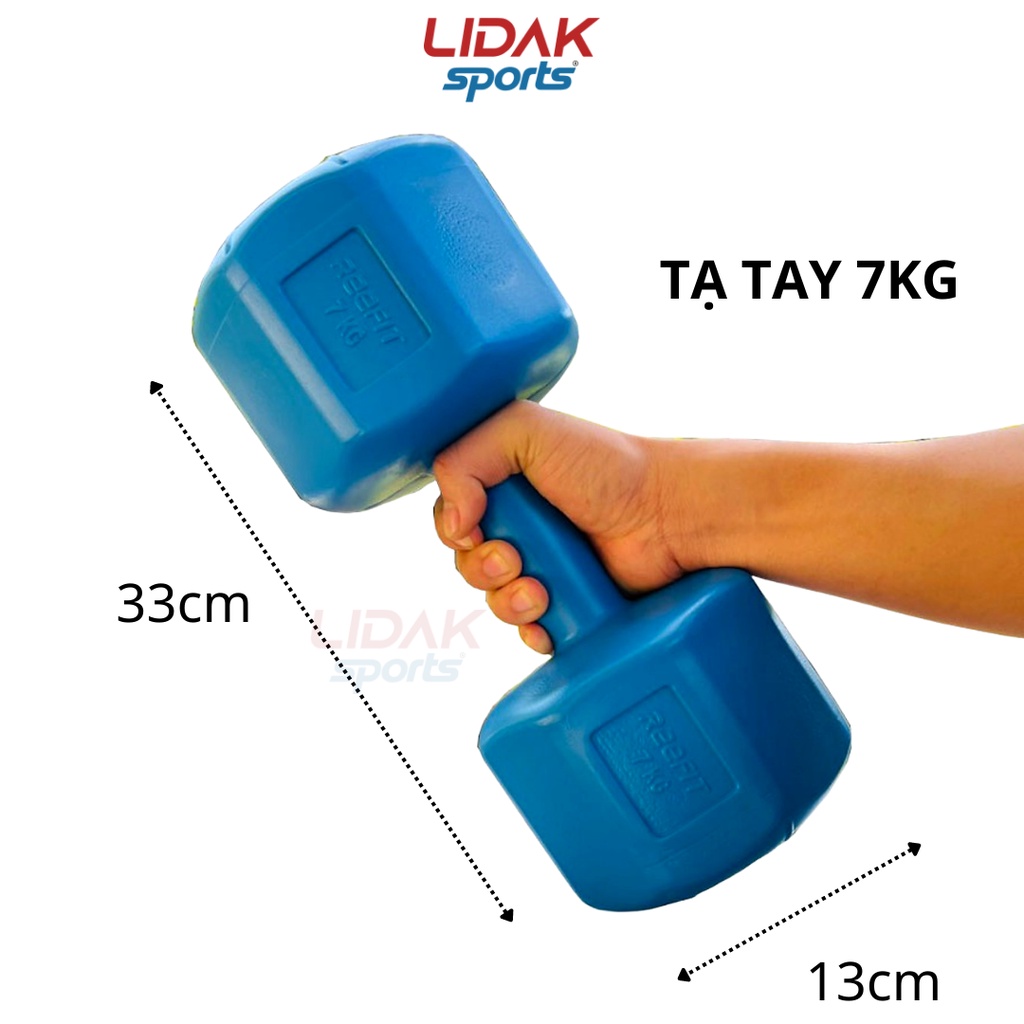 Ảnh Tạ tay LIDAK 5kg 7kg 8kg bát giác có lõi thép chống gãy siêu bền , tạ tập tay tại nhà bọc nhựa đặc ruột - LIDAK SPORT 3