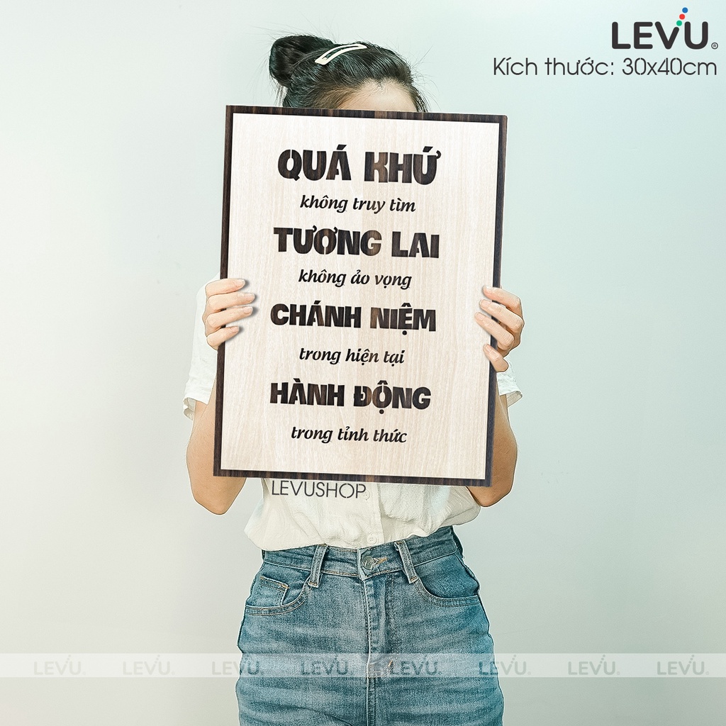 Tranh Slogan truyền động lực bằng Gỗ thiết kế độc nhất LEVU029