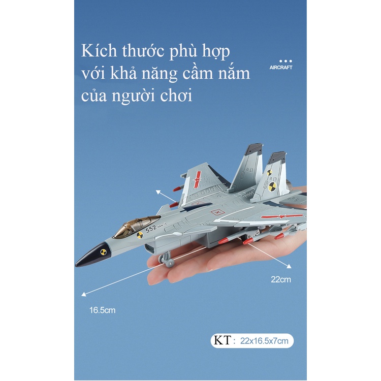 Ảnh Đồ chơi máy bay tiêm kích J-15 KAVY bằng hợp kim có nhạc, đèn phun được khói chạy cót sạc điện USB 1