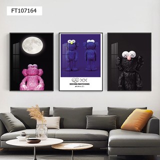 Tranh Kaws & Bearbrick - Tranh Treo Tường Laminate Tráng Gương