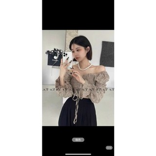 Áo trễ vai rút ngực tay bồng chun ngực xinh xỉu