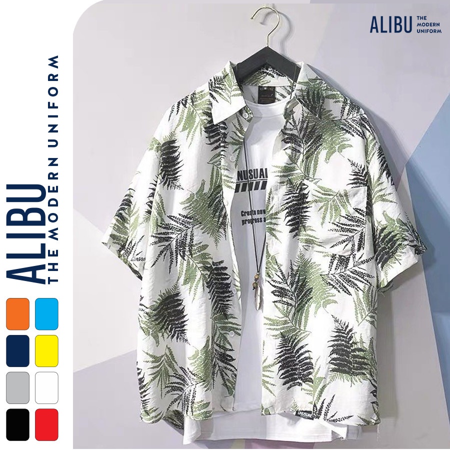 Mã BMLT35 giảm đến 35K đơn 99K Áo sơ mi đi biển, bộ đồ đôi hoa quả hoạ tiết nam nữ quan ao hawaii Kate Thái - ALIBU