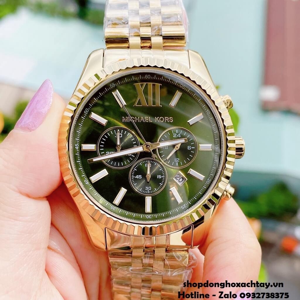 ng H Nam Michael Kors MK8446 Day Kim Lo i Vang M t Xanh 45mm Shopee Vi t Nam