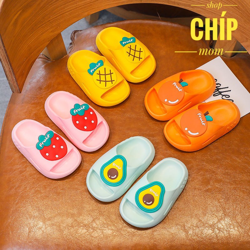 sandal bé gái dép quai hậu cho bé trai hoa quả cam dứa dâu bơ đi mưa đi biển mùa hè đúc êm chân chống trượt DL238