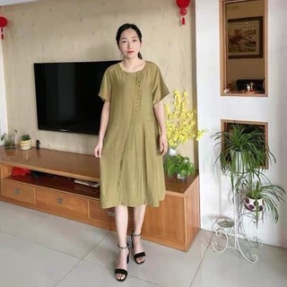 Đầm [Váy] trung niên suông dáng dài cho mẹ, cho bà cao cấp dự tiệc, đi làm, đi chơi, có big size [ẢNH THẬT+VIDEO]