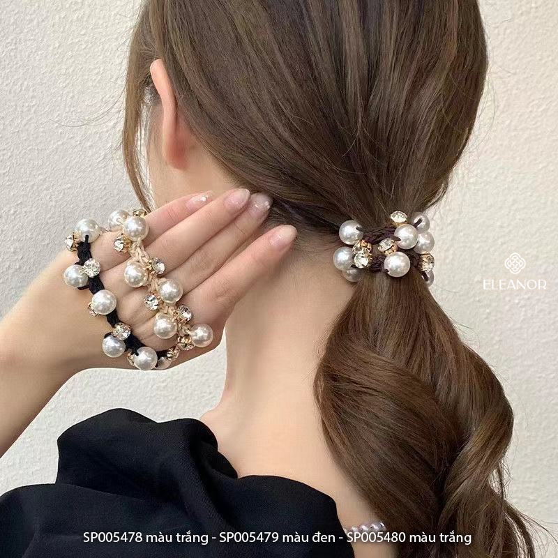 Dây buộc tóc nữ Eleanor Accessories đính đá cột tóc ngọc trai nhân tạo phụ kiện tóc 5478