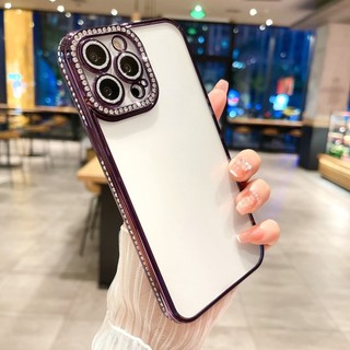 Ốp Meiruyi dẻo mềm đính đá bảo vệ camera nhũ lấp lánh dành cho iphone 13promax 14pro 14promax