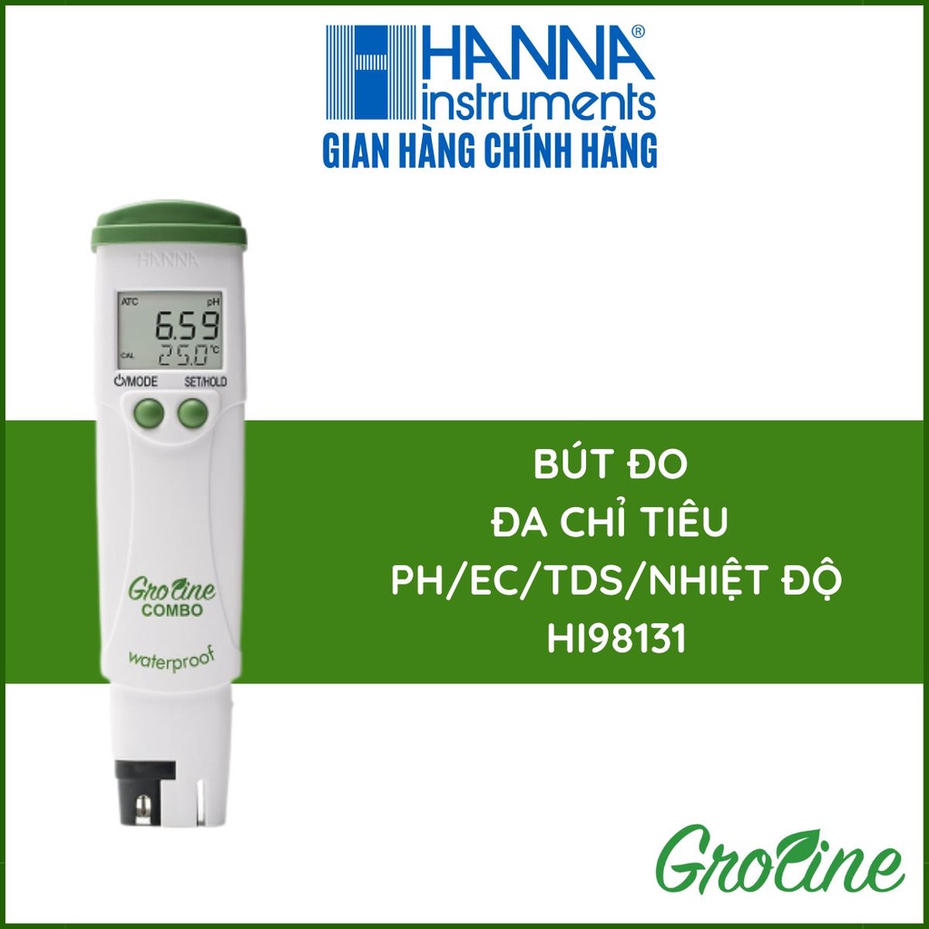 Máy Đo pH EC TDS Nhiệt Độ GROLINE Chống Thấm Nước Ứng Dụng Trong Thủy