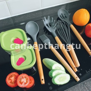 Bộ dụng cụ nhà bếp silicon size lớn an toàn cho sức khỏe nấu ăn làm bánh tiện dụng DCS