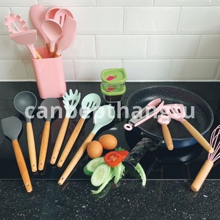Bộ dụng cụ nhà bếp silicon size lớn an toàn cho sức khỏe nấu ăn làm bánh tiện dụng DCS