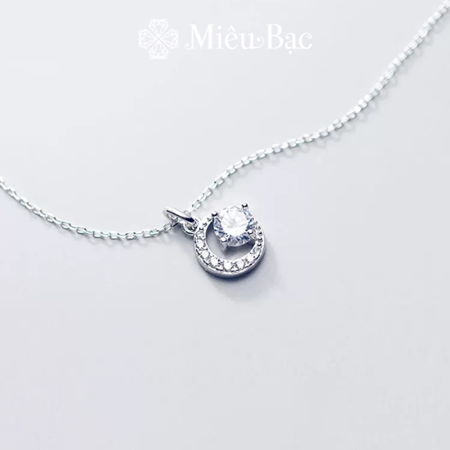 Ảnh Dây chuyền bạc nữ mặt trăng đính đá Miêu Bạc vòng cổ nữ Mystery Moonie phụ kiện thời trang trang sức D400886 3