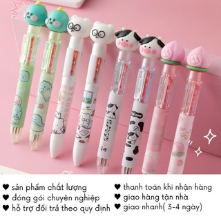 Bút Bi Nhiều Màu Bấm Xanh Đen Cute Gel Timo VPB19