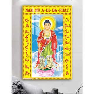 Tranh Treo Tường Phật A Di Đà 01 - Tranh Laminate Tráng Gương