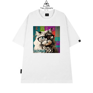 Áo thun nam nữ, Áo thun TALISMAN T08 unisex Cat color cotton 100%