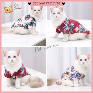 [CÓ SIZE LỚN] Áo sơ mi phong cách Hawaii cho thú cưng đi biển, áo cho chó mèo mùa hè thoáng mát