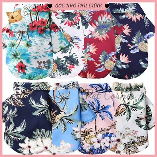 [CÓ SIZE LỚN] Áo sơ mi phong cách Hawaii cho thú cưng đi biển, áo cho chó mèo mùa hè thoáng mát