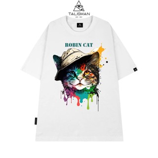 Áo thun nữ, Áo thun TALISMAN T11 unisex  Robin Cat cotton