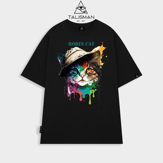 Áo thun nữ, Áo thun TALISMAN T11 unisex  Robin Cat cotton