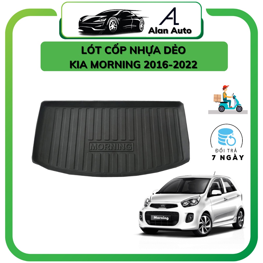 Lót cốp nhựa xe Kia Morning 2015- 2025 ,Chất liệu nhựa dẻo chống nước, đàn hồi cực tốt, vệ sinh dễ dàng
