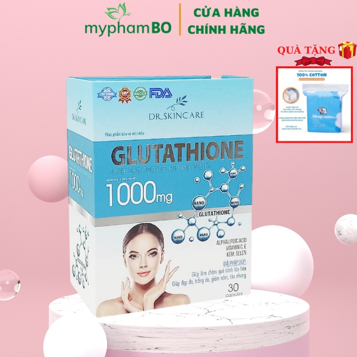 viên uống glutathione 1000mg Viên Uống GLUTATHIONE 1000mg ] Viên uống trắng da giảm nám mờ nhăn chống  lão hoá chính hãng