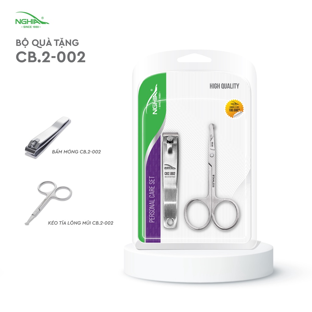 Ảnh Combo 2 Sản Phẩm KỀM NGHĨA CB.2-002 (Kéo Cắt Tỉa Lông Mũi Đầu Tròn - Bấm Móng) 3