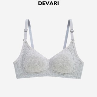 Áo ngực nữ không gọng đệm mút mỏng ôm ngực, Áo lót nữ học sinh cotton gân tăm kẻ sọc DEVARI A414