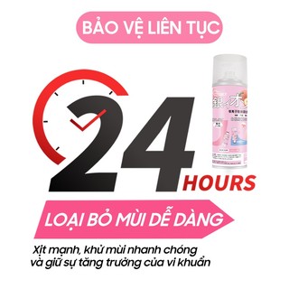Bình xịt khử mùi hôi giày dép Duer nano ion bạc Ag+ 1 lọ 260ml hương chanh, trái đào
