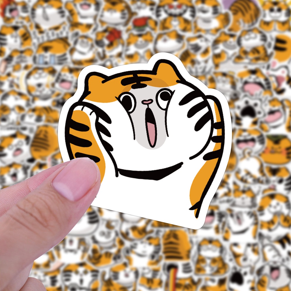 Set 60 Sticker Hổ Cute Emotion Dán Trang Trí Điện Thoại, Laptop, Mũ Bảo ...