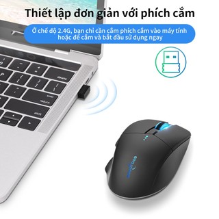 GOOJODOQ Chuột Không Dây Bluetooth 4000DPI Máy Tính USB 2.4GHz Ergonomic Scrolling Hiển Thị Pin Thích hợp cho game