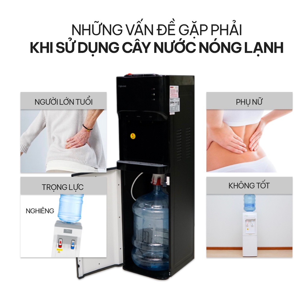 Cây nước nóng lạnh bình âm Fujihome WD606C nhập khẩu chính hãng làm nóng và mát nhanh,khóa vòi nóng an toàn, bh 12 tháng
