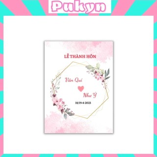 Tem dán chai nước đám cưới mẫu mới nhất 2023 Pukyn
