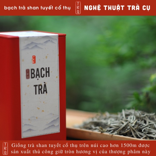 Bạch Trà Shan Tuyết Hà Giang Thượng Phẩm, Vụ Xuân 2023, Đóng hộp thiếc 100gr