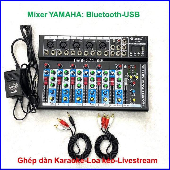 Mixer F7 YAMAHA tích hợp USB-Bluetooth ghép dàn âm thanh,Loa kéo ...